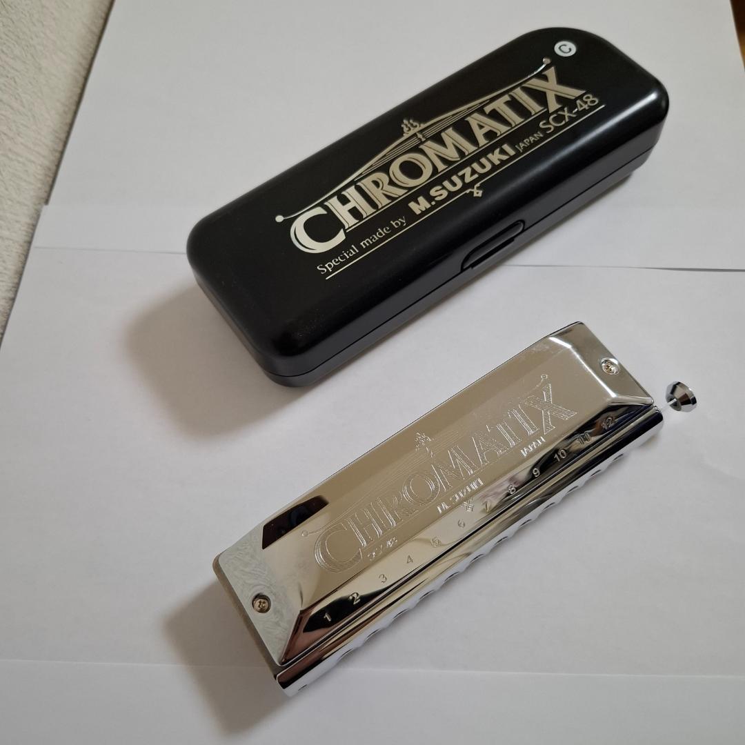 【美品】SUZUKI スズキ クロマチックハーモニカ SCX-48C