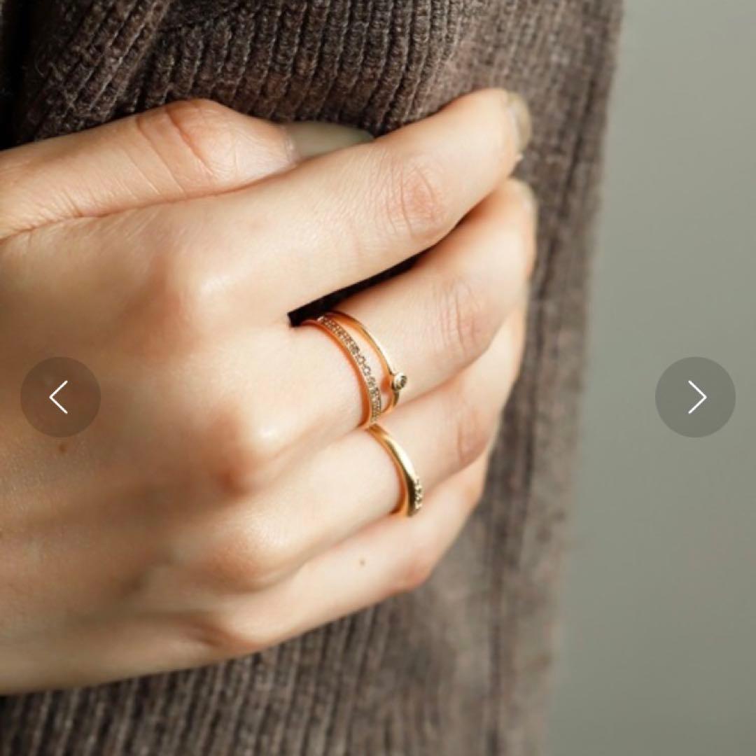 シエナロゼ　SIENA ROSE ecruエクリュリング　K10ブラウンダイヤ