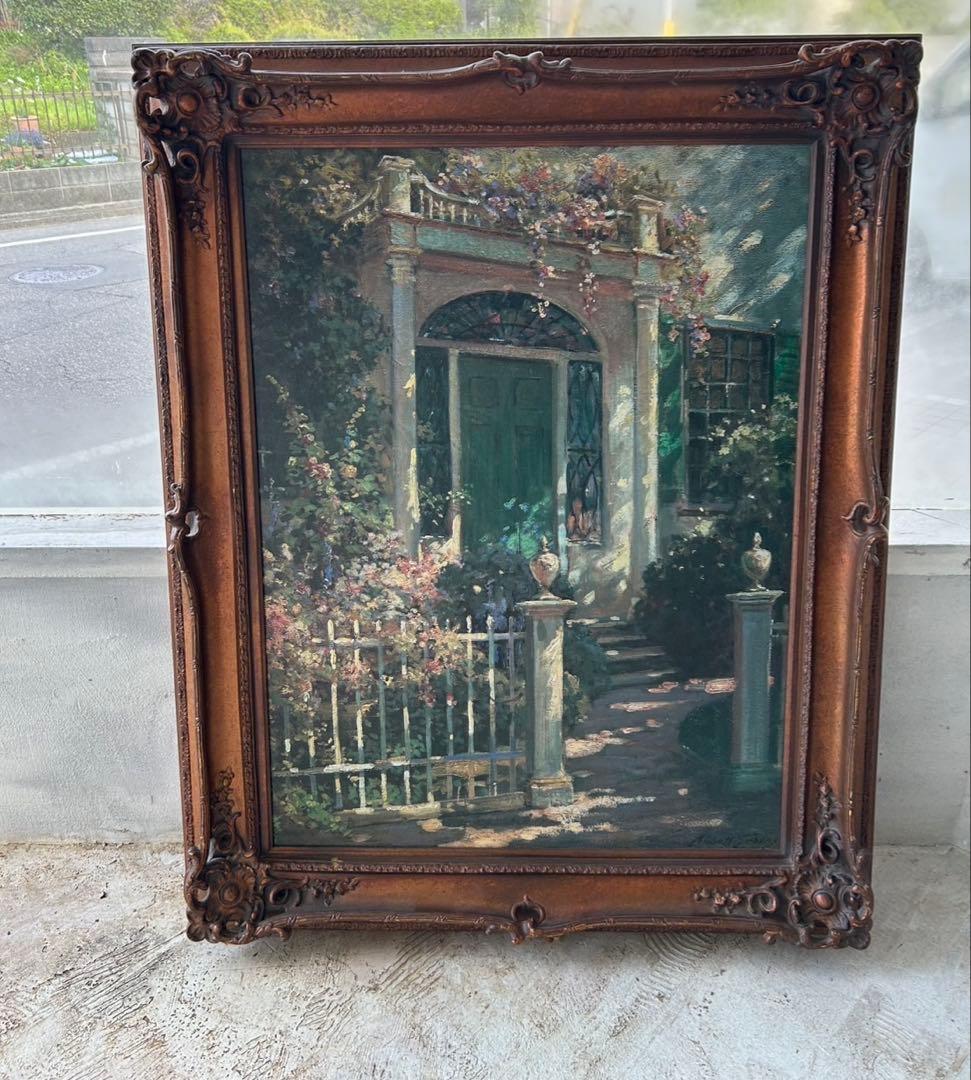 装飾的な風景画 油彩 大きめ