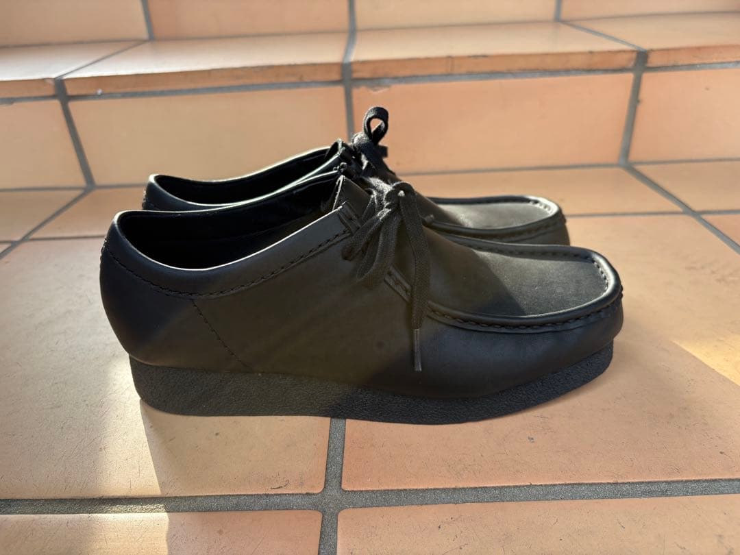 クラークス ワラビーエヴォウォータープルーフ UK7 (25cm)ブラックレザー