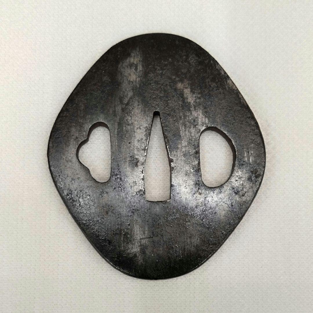 薩摩鍔　撫で木瓜　鍔　鐔　薩摩鐔　刀装具　時代武具　日本刀　居合　御多福　木瓜