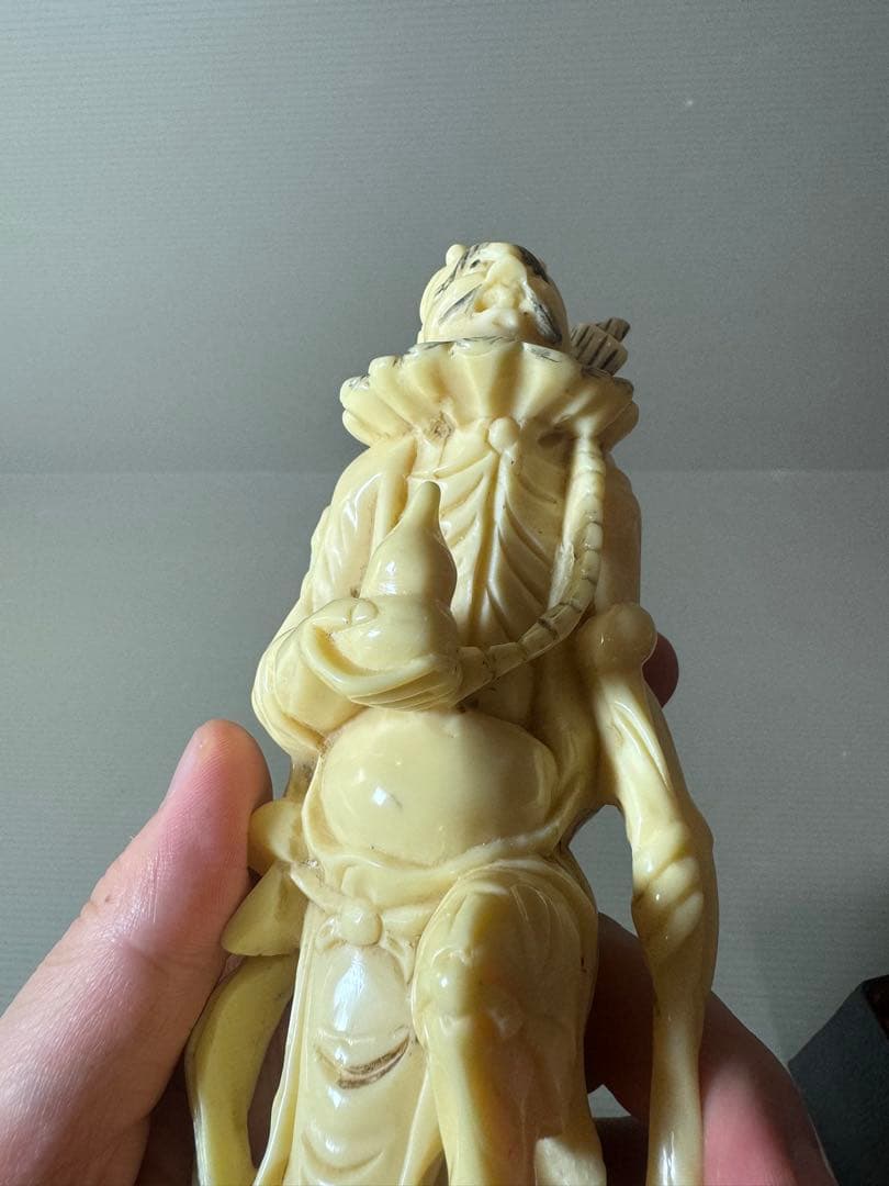 2875 根付　老人　置物　骨董品　時代物