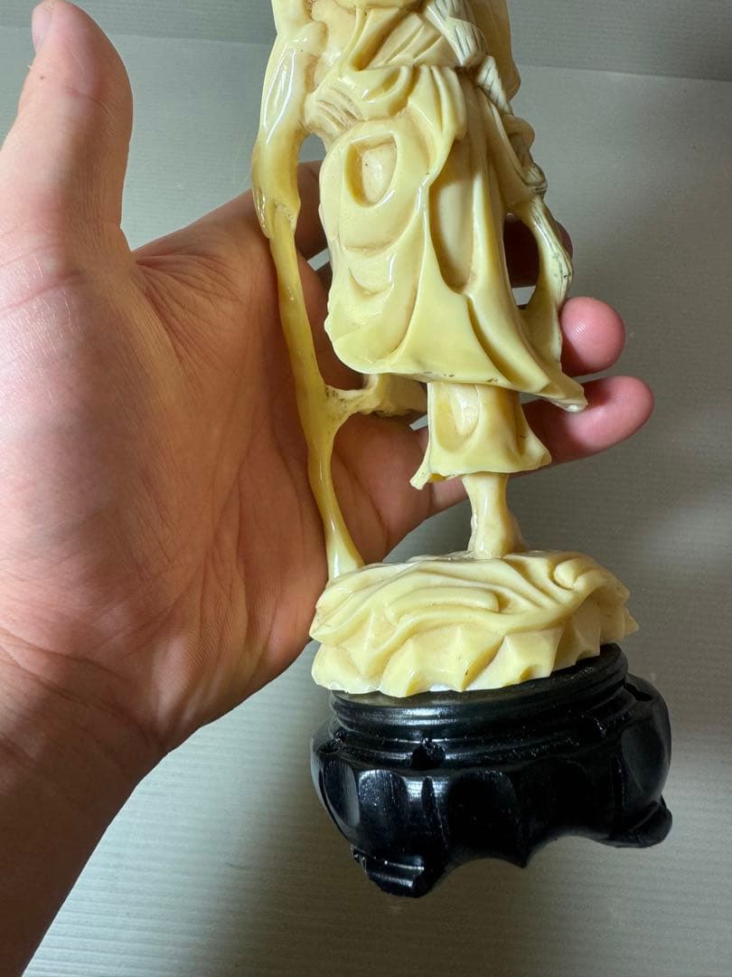 2875 根付　老人　置物　骨董品　時代物