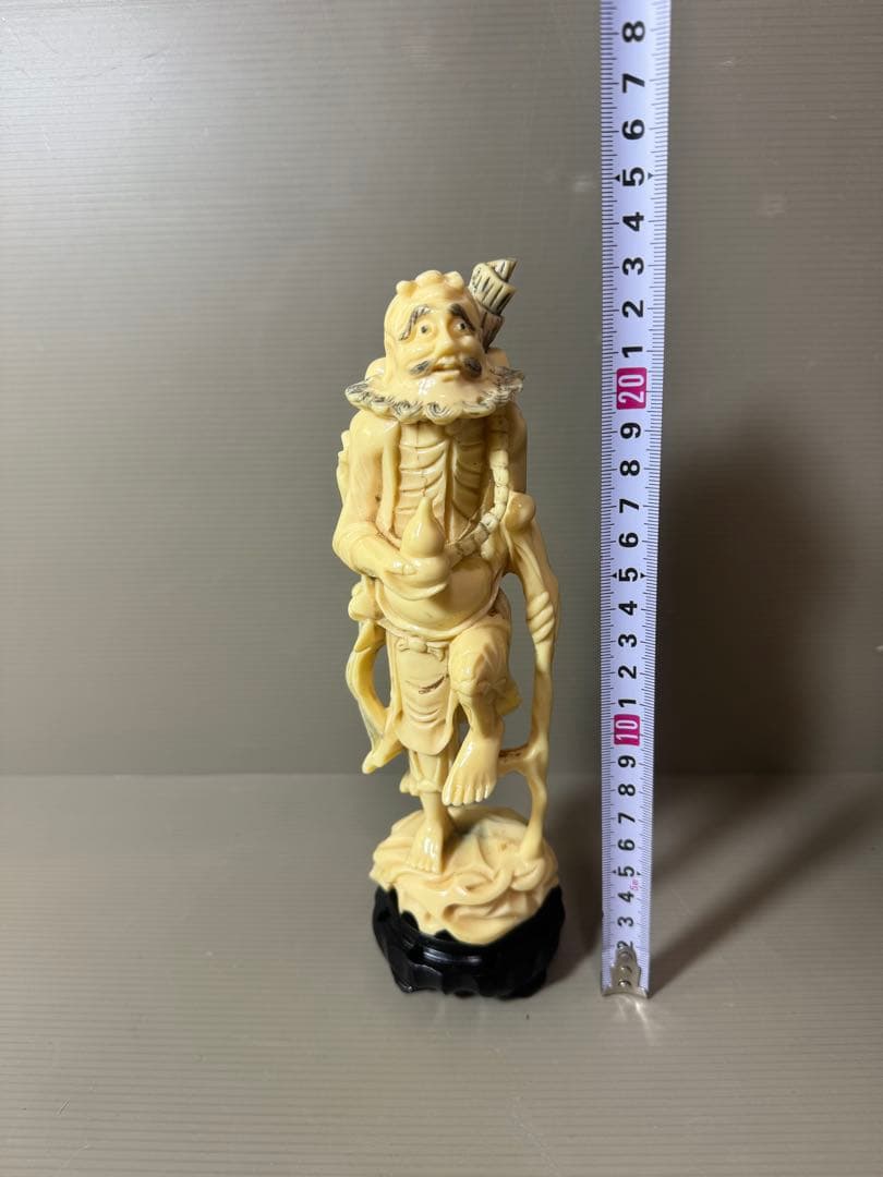 2875 根付　老人　置物　骨董品　時代物
