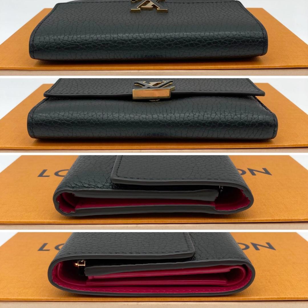 IC　ルイヴィトン　カプシーヌ　コンパクト　ノワール　三つ折り財布　625