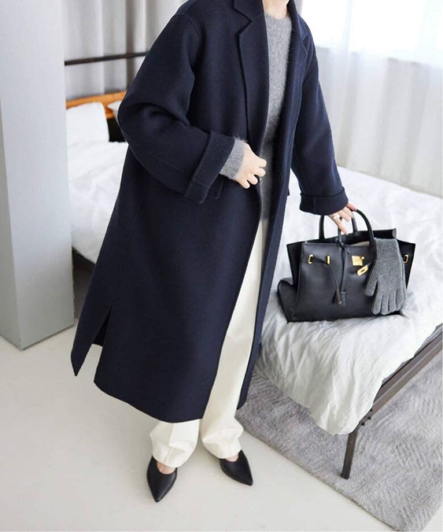 値下げ【美品】スローブイエナ ダブルフェイスロングチェスターコート 38