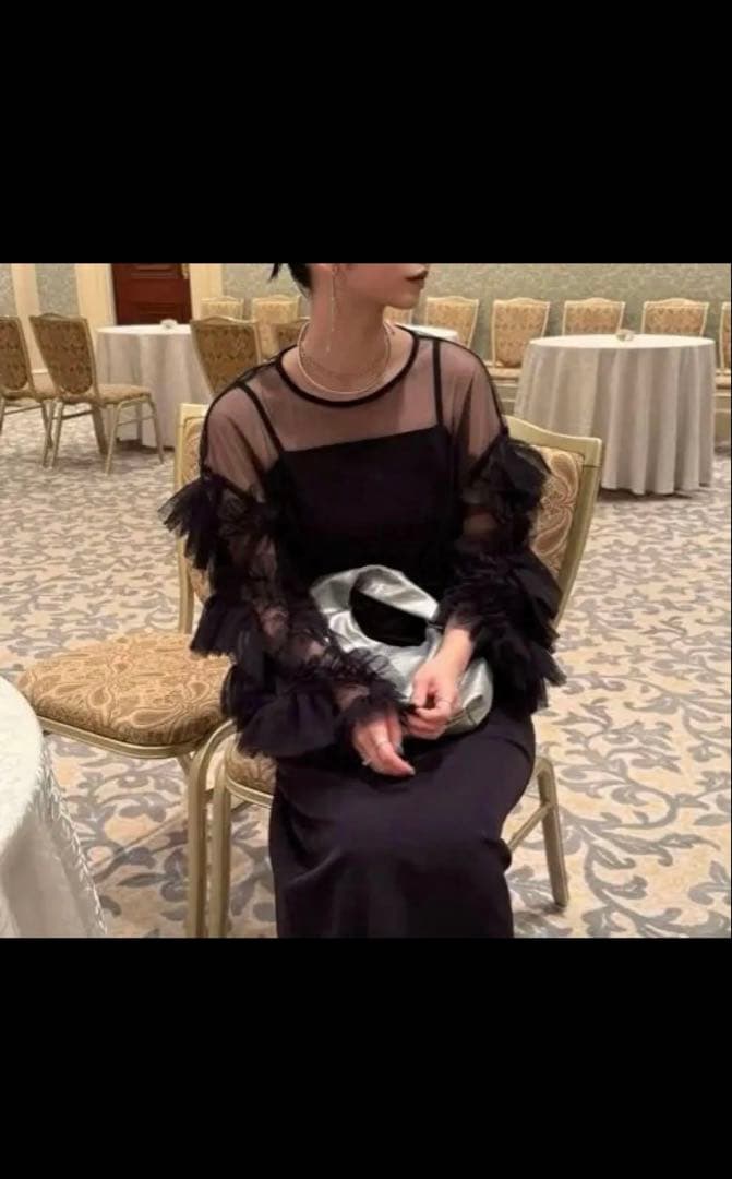 【Ezick】Elegant volume sleeves セットキャミドレス