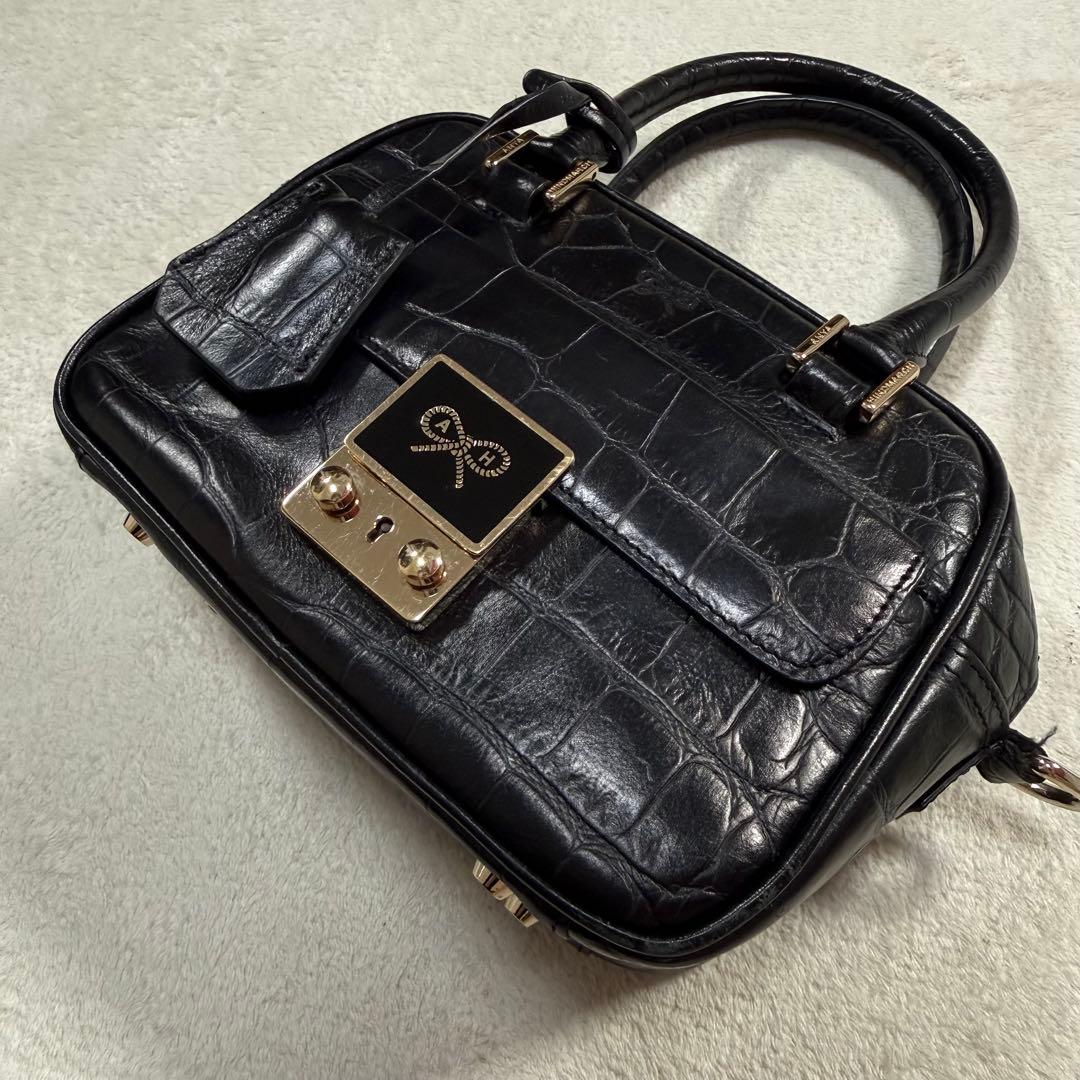 アニヤハインドマーチ ミニ カーカー クロコ 2way ショルダーバッグ