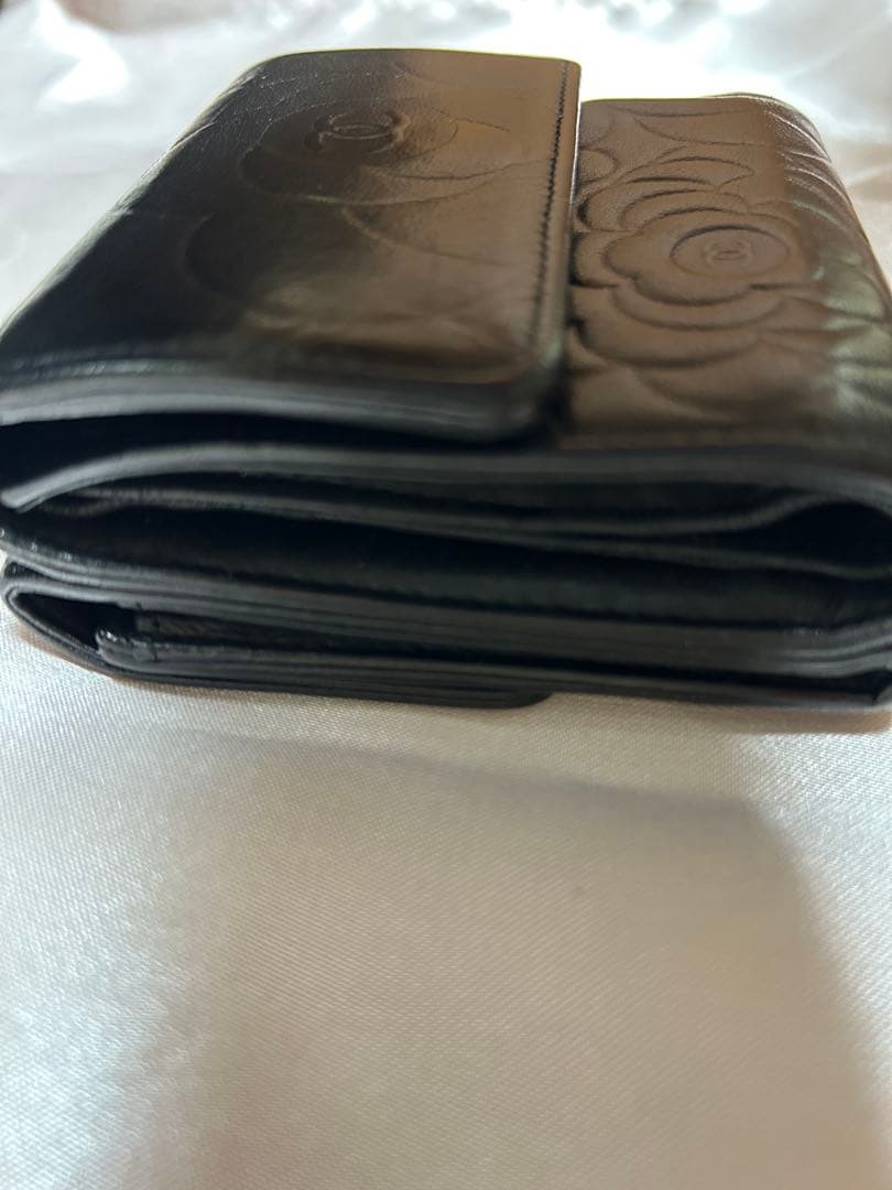CHANEL カメリア　財布　ココマーク　ラムスキン　箱　証明カードあり