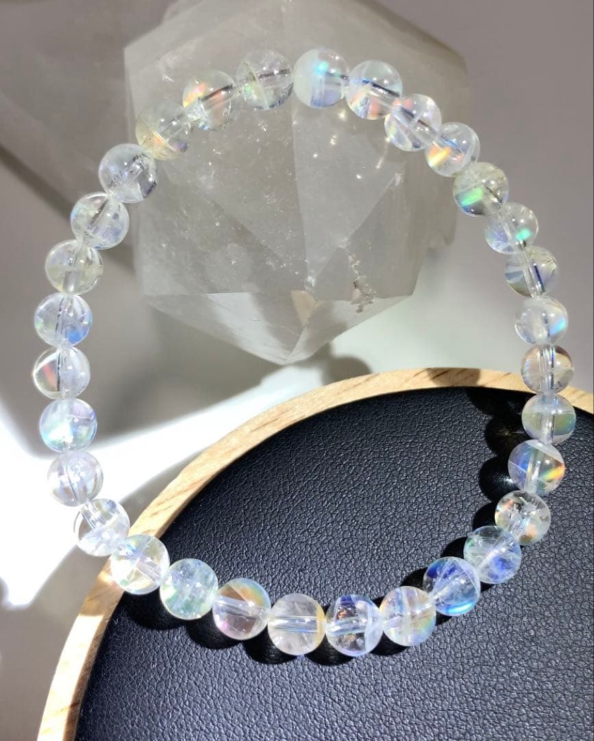 ★三月桜 さま★《極上》①マダガスカル産　ホワイトラブラドライト　ブレス