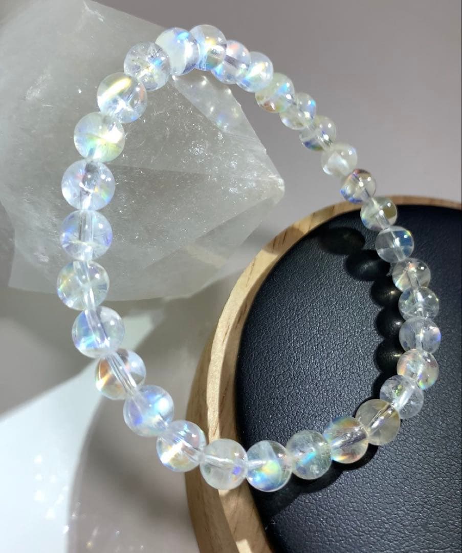 ★三月桜 さま★《極上》①マダガスカル産　ホワイトラブラドライト　ブレス