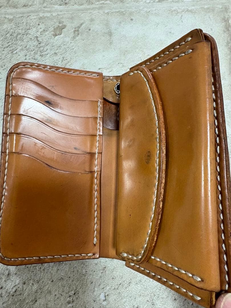 ビーズ屋公ちゃん　コードバン　　　　　　ミドルウォレット　H160xW90mm