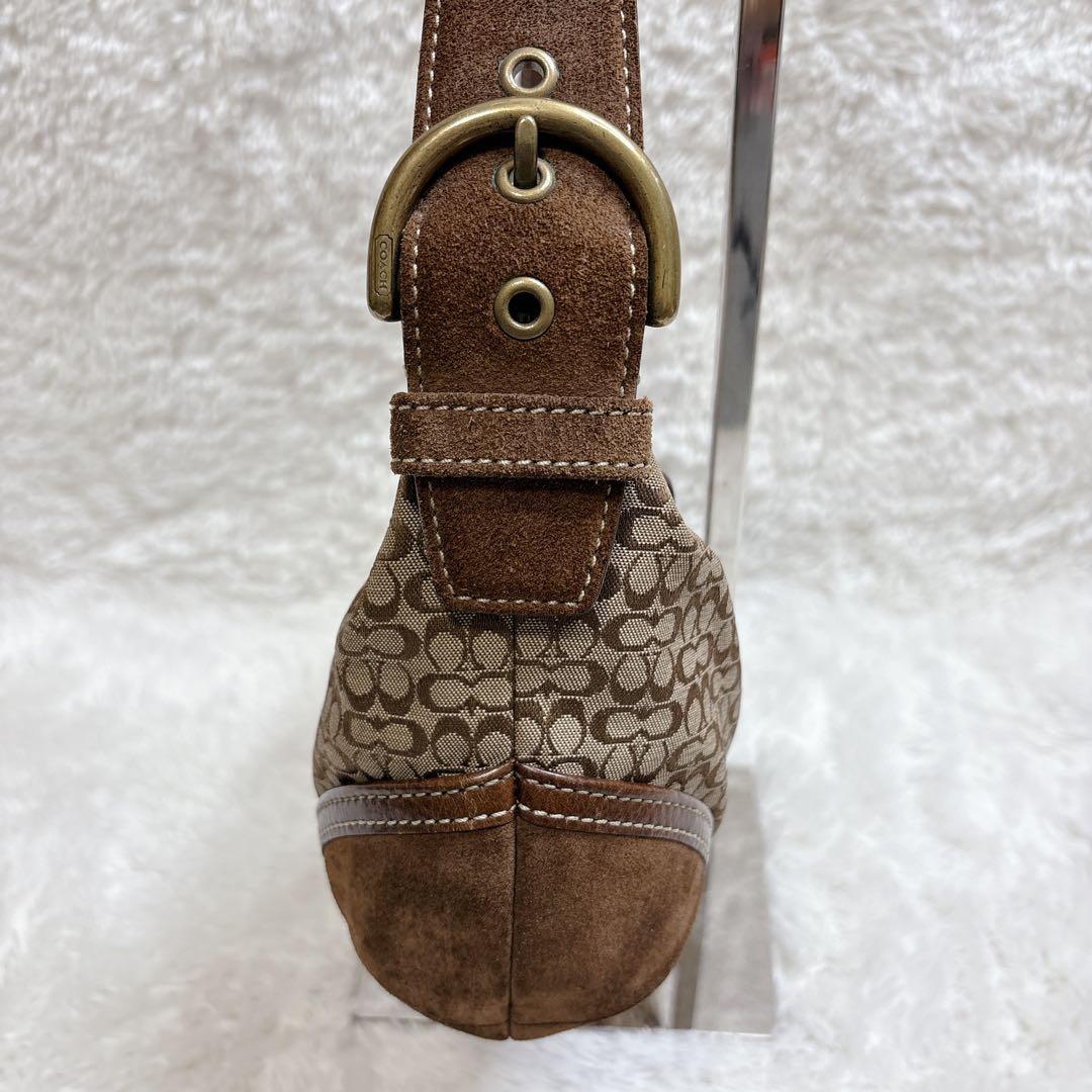 Coach ホーボー シグネチャー柄 ワン ショルダーバッグ ブラウン