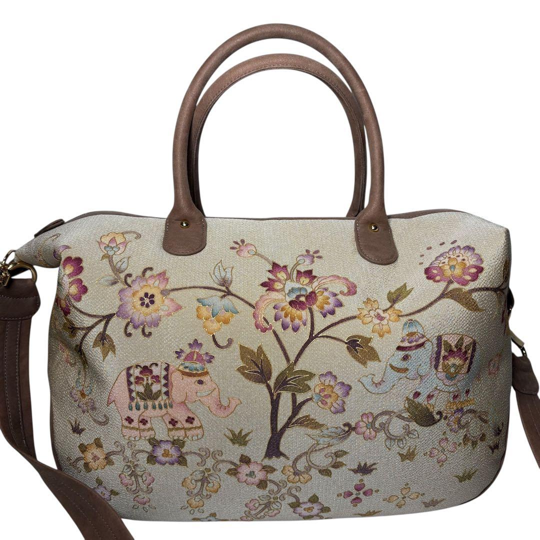 岡重　オカジマ　OKAJIMA 和装　像柄　2way ショルダーバッグ　ポーチ付