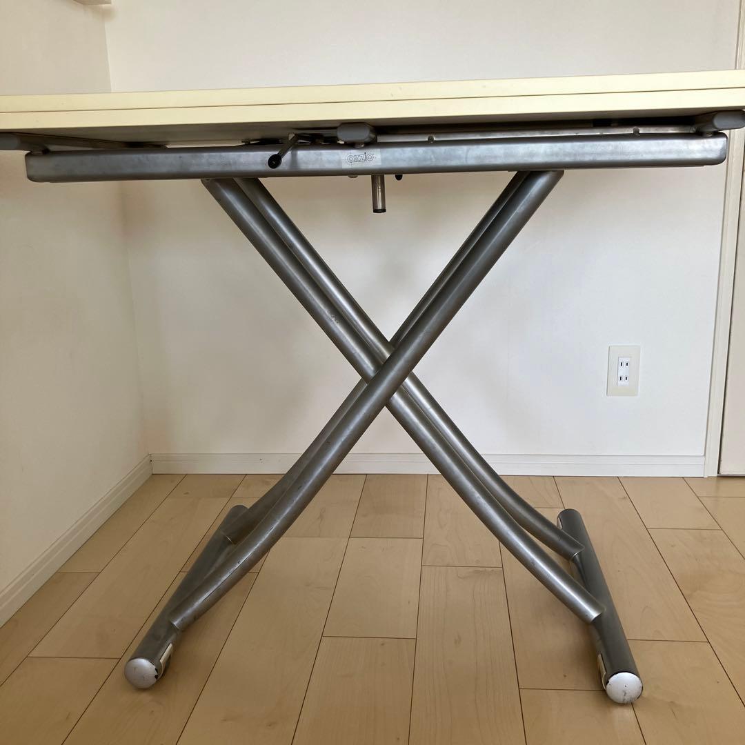 OZZIO 昇降 伸長 ダイニングテーブル 白　オッジオ