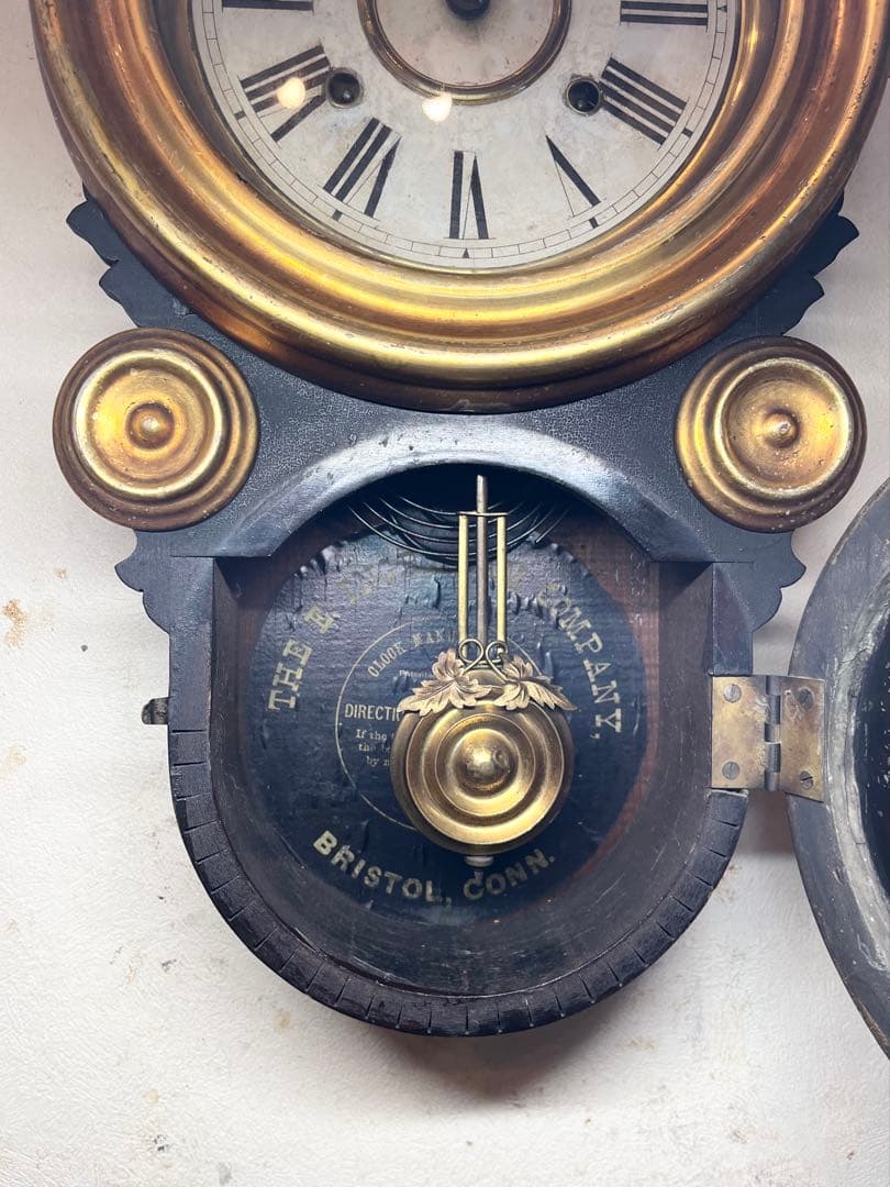 金ダルマ　程度良　柱時計　古時計　振り子　レトロ　ゼンマイ　精工舎　ボンボン