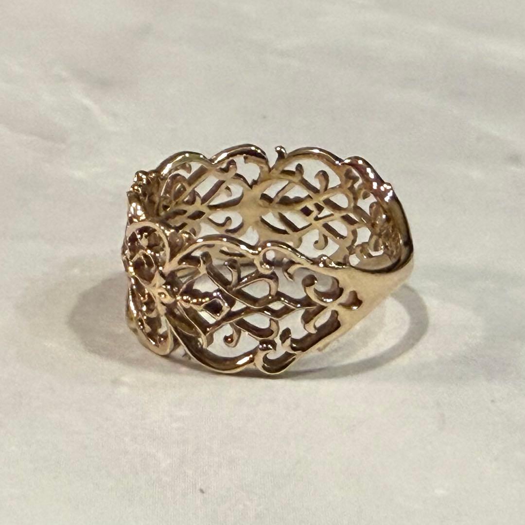 agete CLASSIC アガット K10 YG レースリング13号