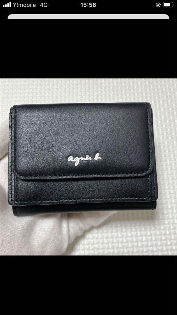 未使用　agnes b. アニエスベー　レザー三つ折り財布　ブラック　ミニ財布