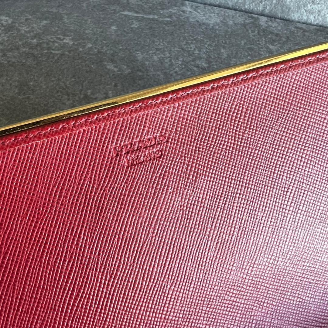 ⭐️PRADA⭐️プラダ サフィアーノ チェーンウォレット レッド