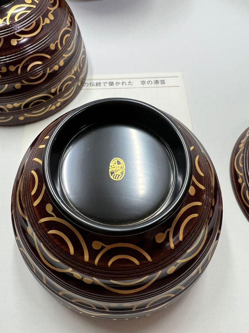 金蒔絵波唐草吸物椀　象彦　五客揃