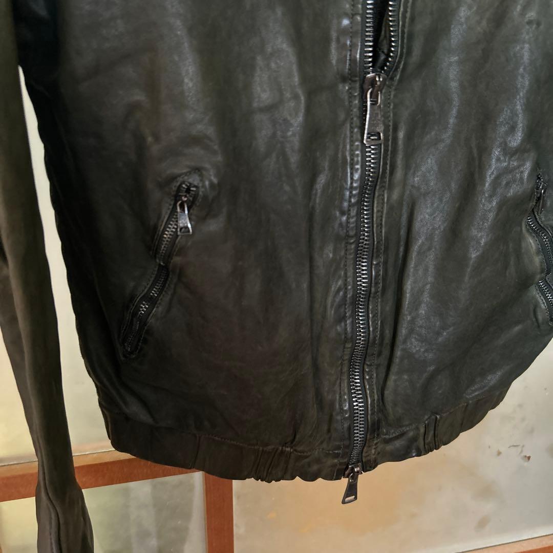 Giorgio Brato ダークグリーン レザーライダース　ジョルジオブラッド