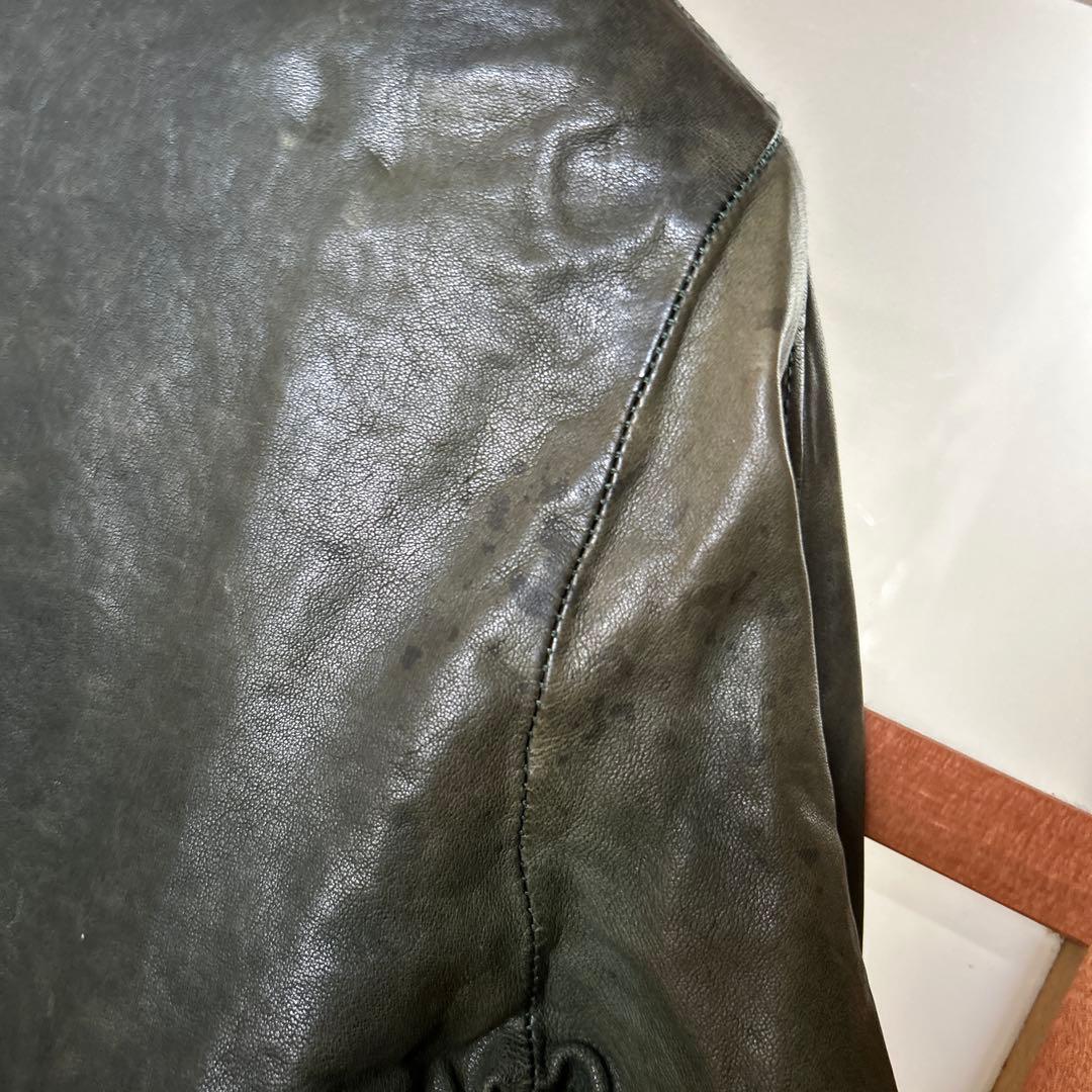Giorgio Brato ダークグリーン レザーライダース　ジョルジオブラッド