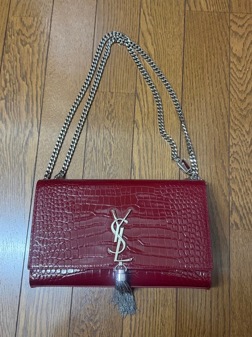 SAINT LAURENT レッドショルダーバッグ