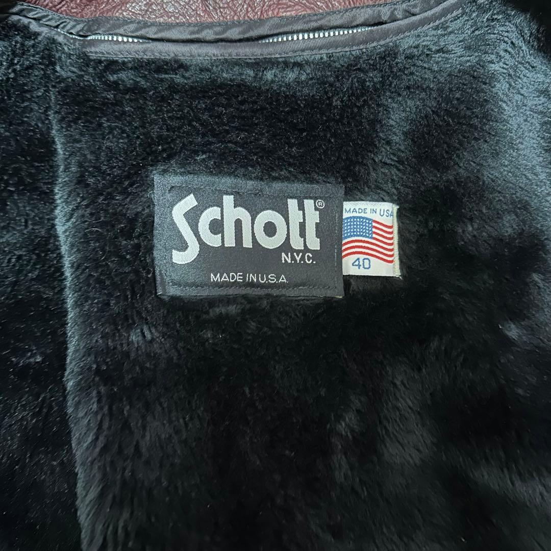 Schott 【L】642 ライダース レザージャケット 40 希少カラー 本革