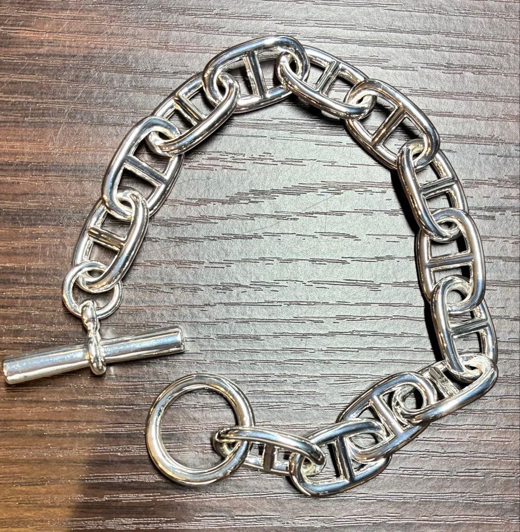 silver925 純銀 アンカーチェーン　ブレスレット　シェーヌダンクル風