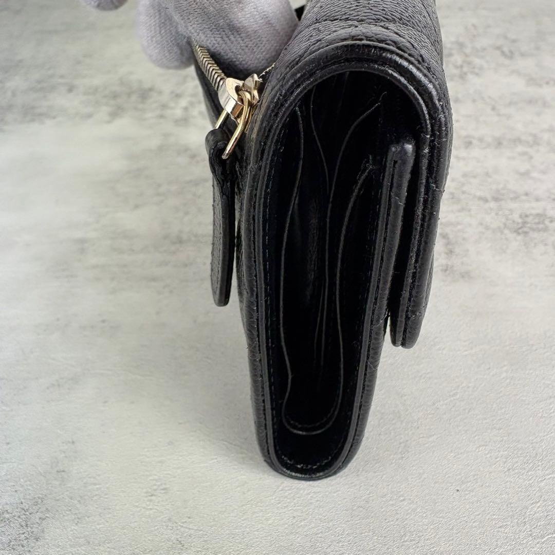 CHANEL キャビアスキン　マトラッセ　三つ折り財布　背面ケース