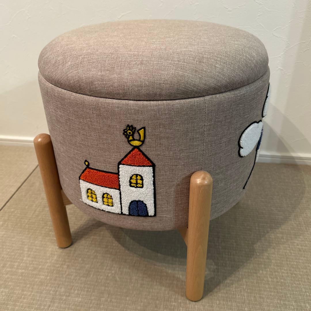 スタディオクリップ Dick Bruna さがら刺繍収納スツール