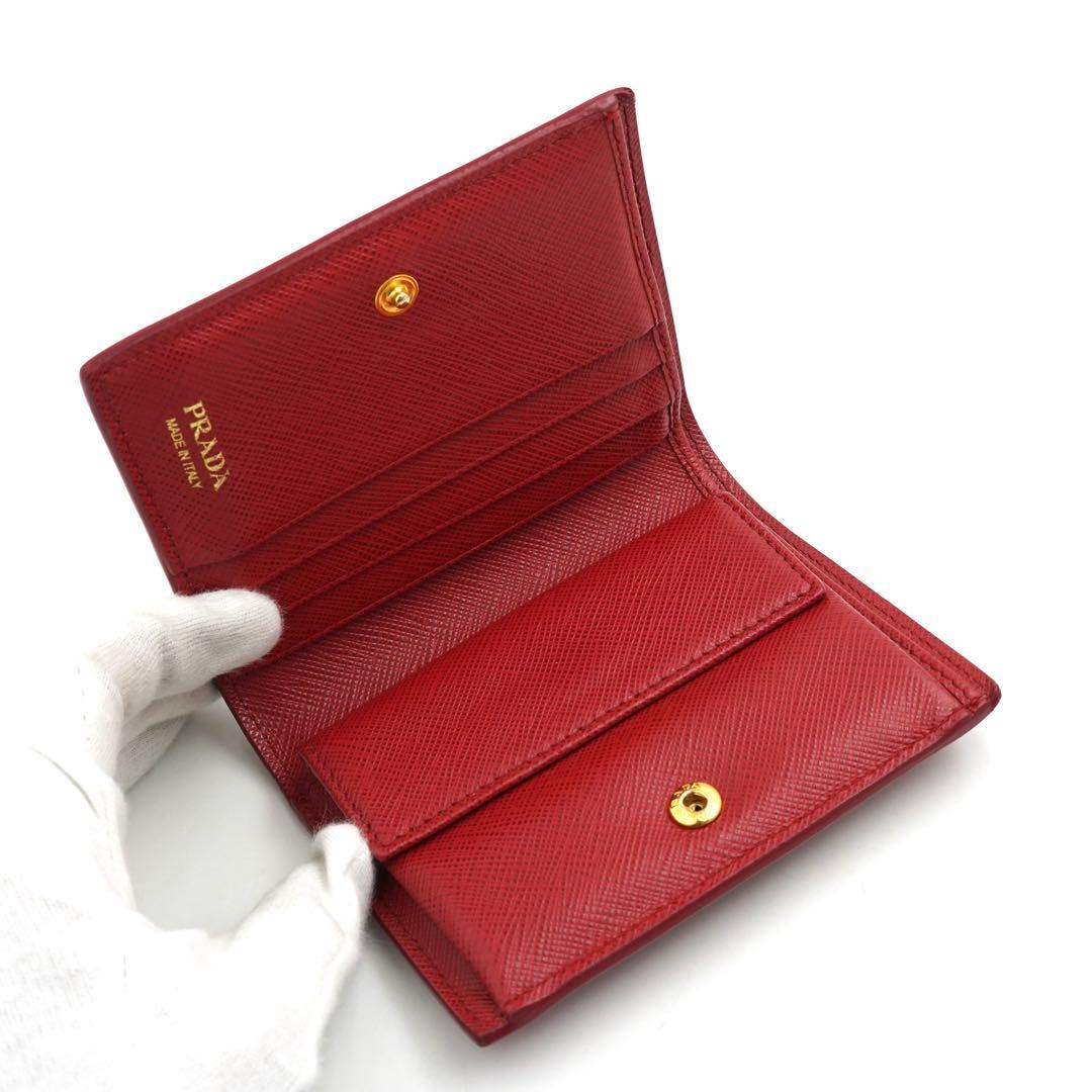 ✨未使用に近い✨　PRADA ミニ財布　サフィアーノレザー　サフィアーノ　レッド