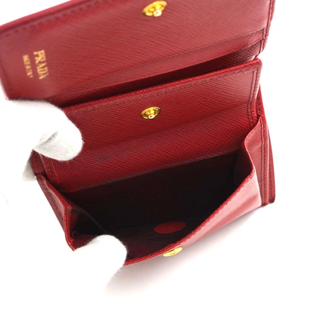 ✨未使用に近い✨　PRADA ミニ財布　サフィアーノレザー　サフィアーノ　レッド