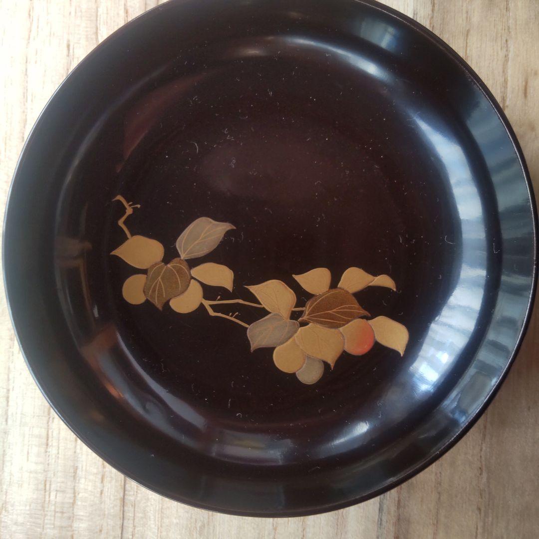 マルぽよ　漆木皿　金箔装飾 5枚セット（二組）　蒔絵　絵がわり