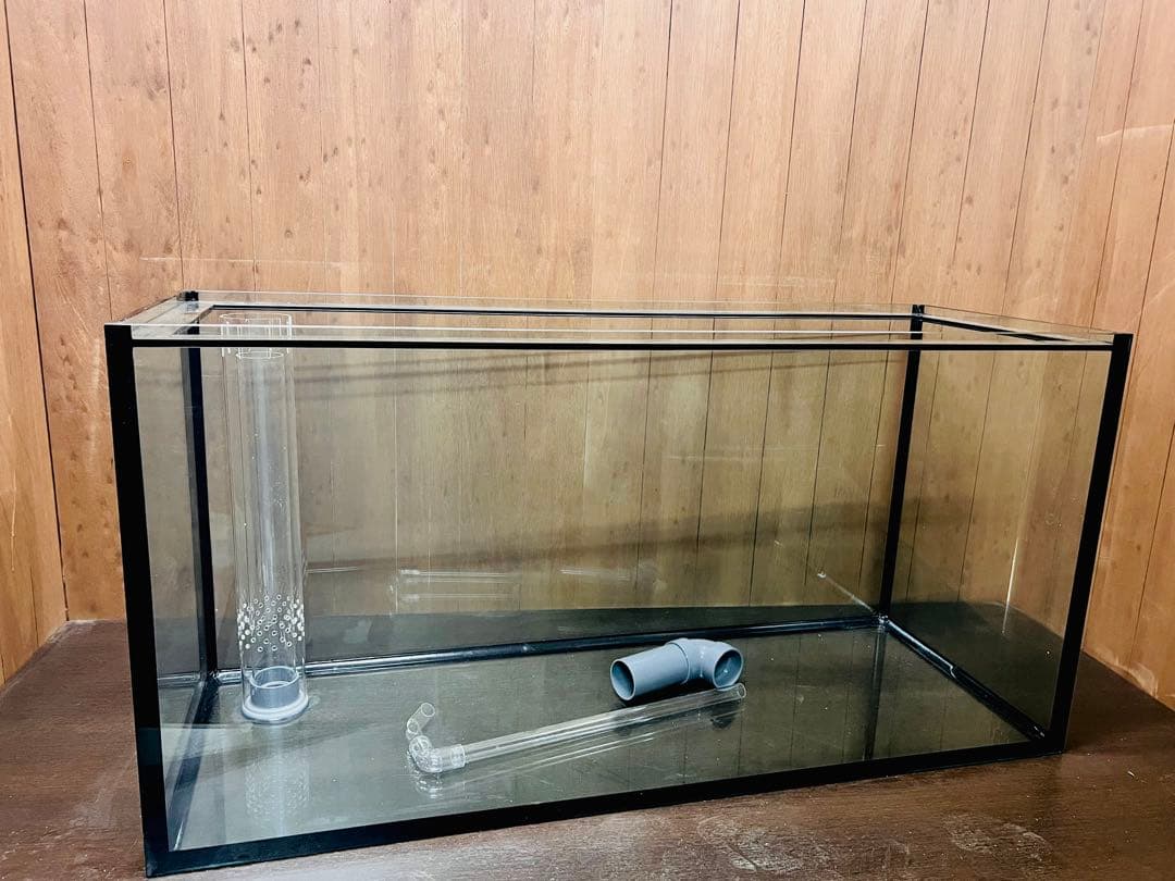 1200ｘ450ｘ600㎜オールガラス オーバーフロー水槽 フランジ加工付き