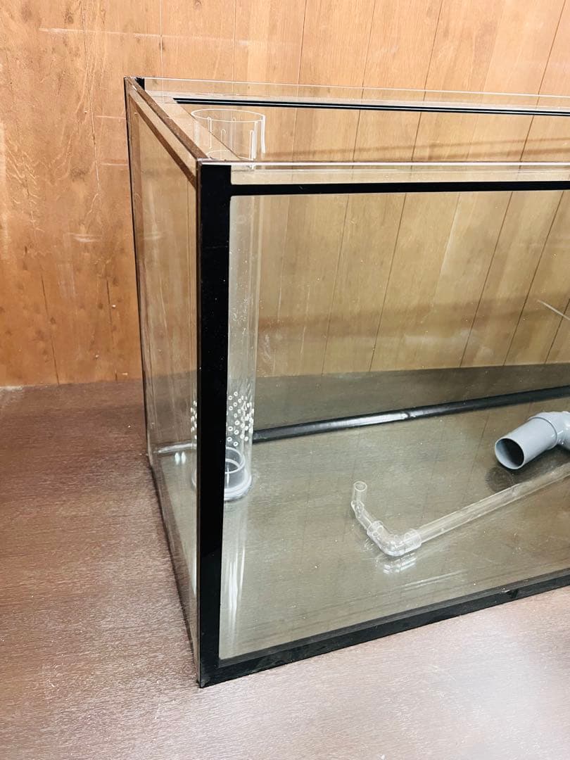 1200ｘ450ｘ600㎜オールガラス オーバーフロー水槽 フランジ加工付き
