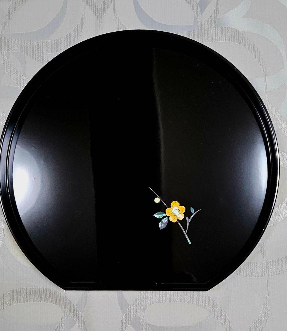 【最終値下げ】黒い輪島塗の盆5枚セット　銘々盆