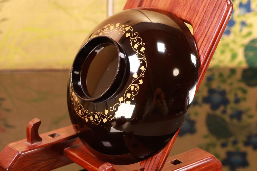 macaron BJ093 時代輪島塗　貝尽くし蒔絵　吸物椀　五客　木製