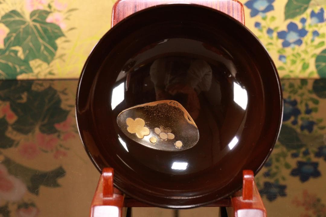 macaron BJ093 時代輪島塗　貝尽くし蒔絵　吸物椀　五客　木製