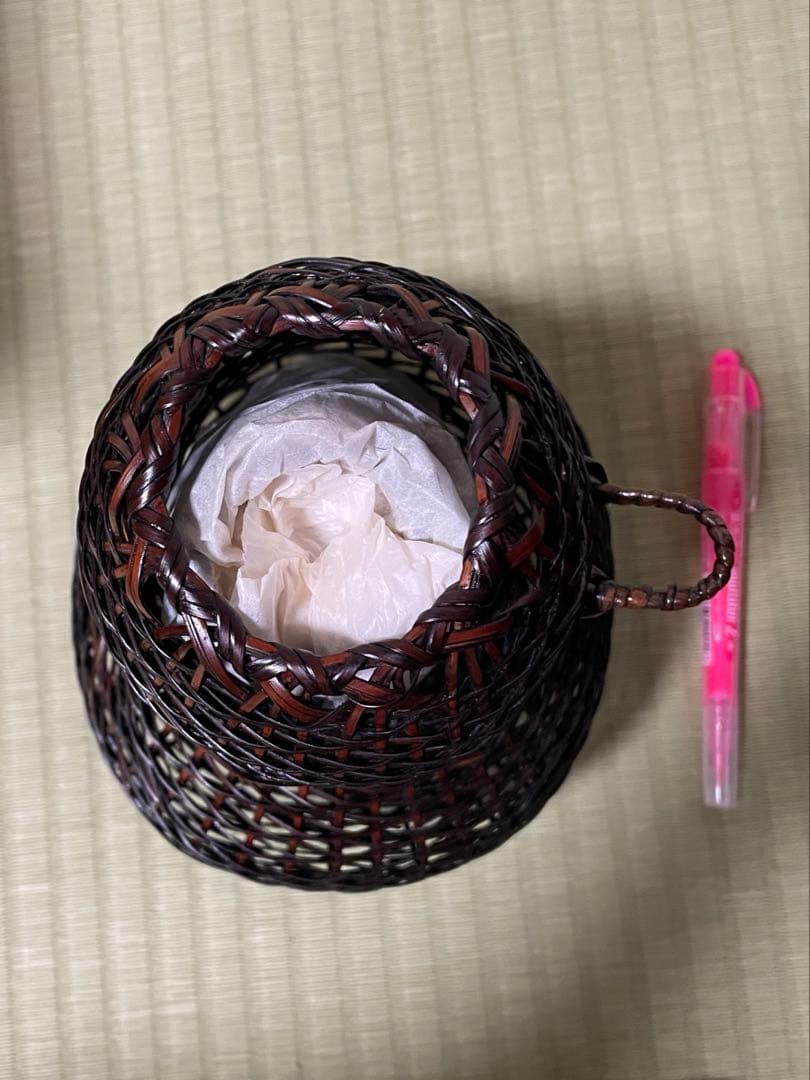 花籠 *竹細工 花器 花入 竹籠 竹編 筒付き