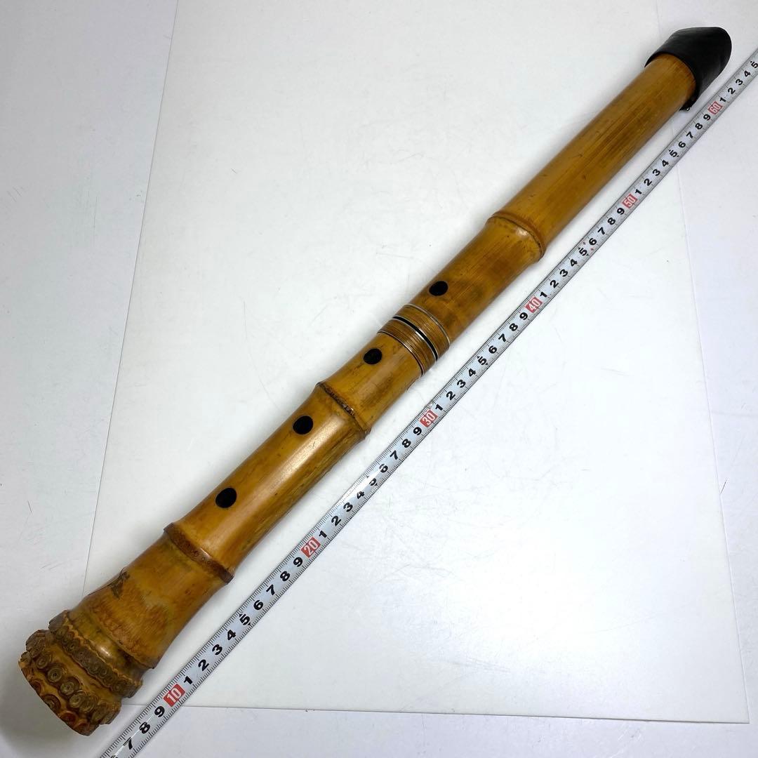 竹風在銘　銀三線尺八　54.5cm 東N7-1025①