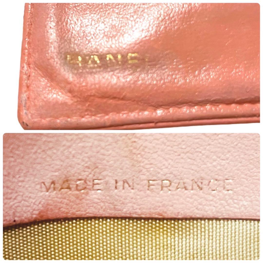 CHANEL 二つ折り財布 ココマーク キャビアスキン レザー がま口 箱付き