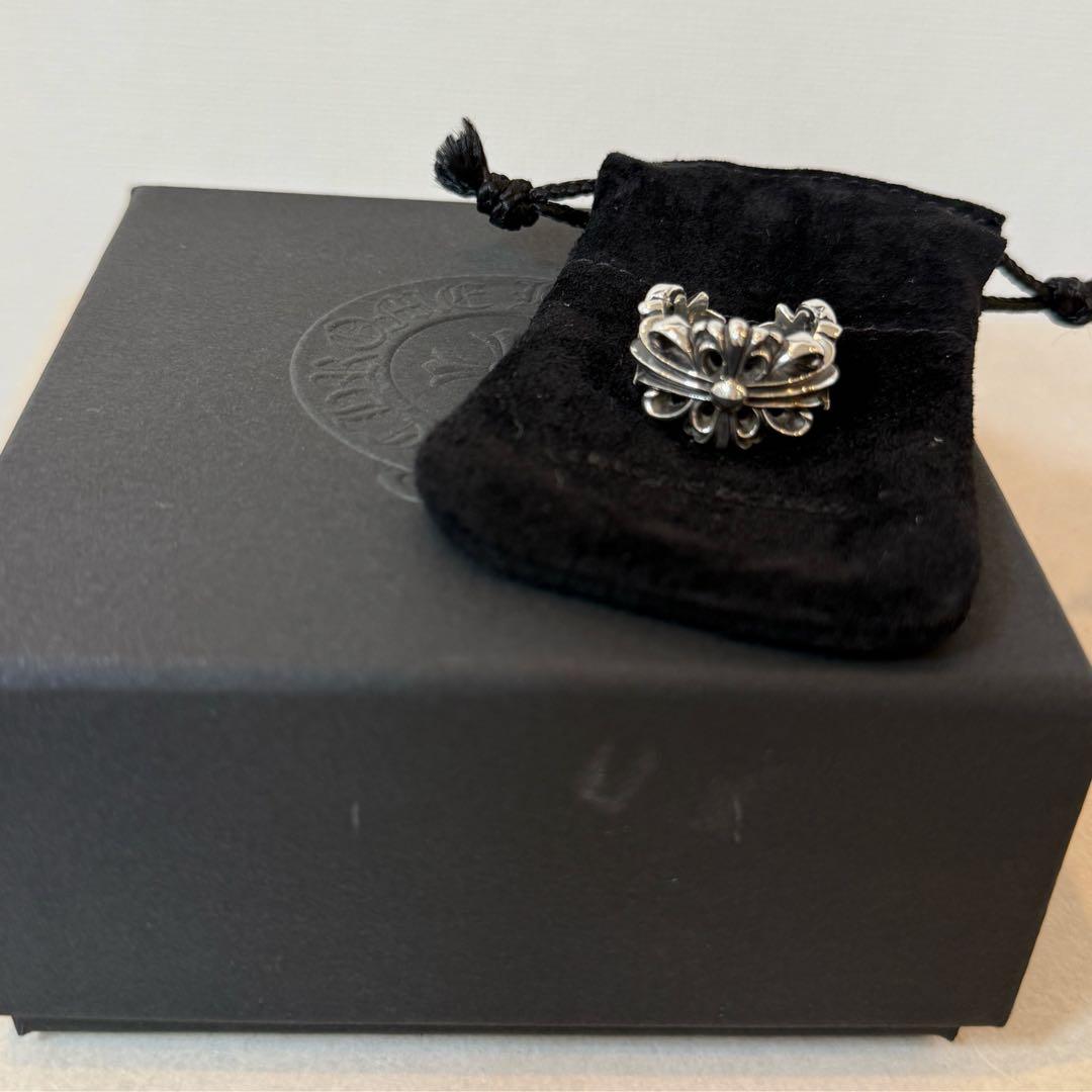 クロムハーツ ChromeHearts ダブルフローラルクロス シルバー 11号