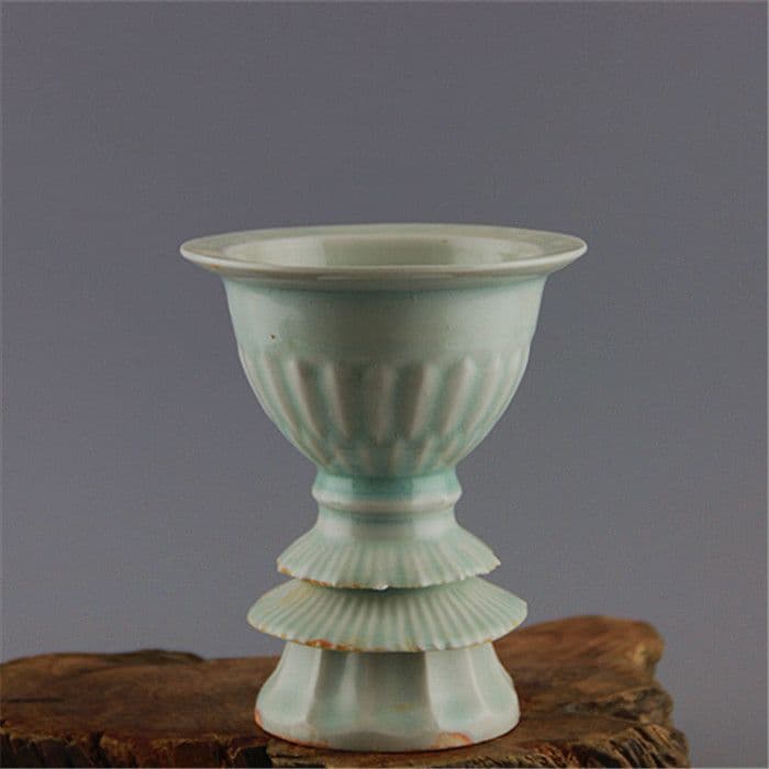 宋湖田窯青釉一本足香炉  陶器 陶芸 香道具 仏具  置物