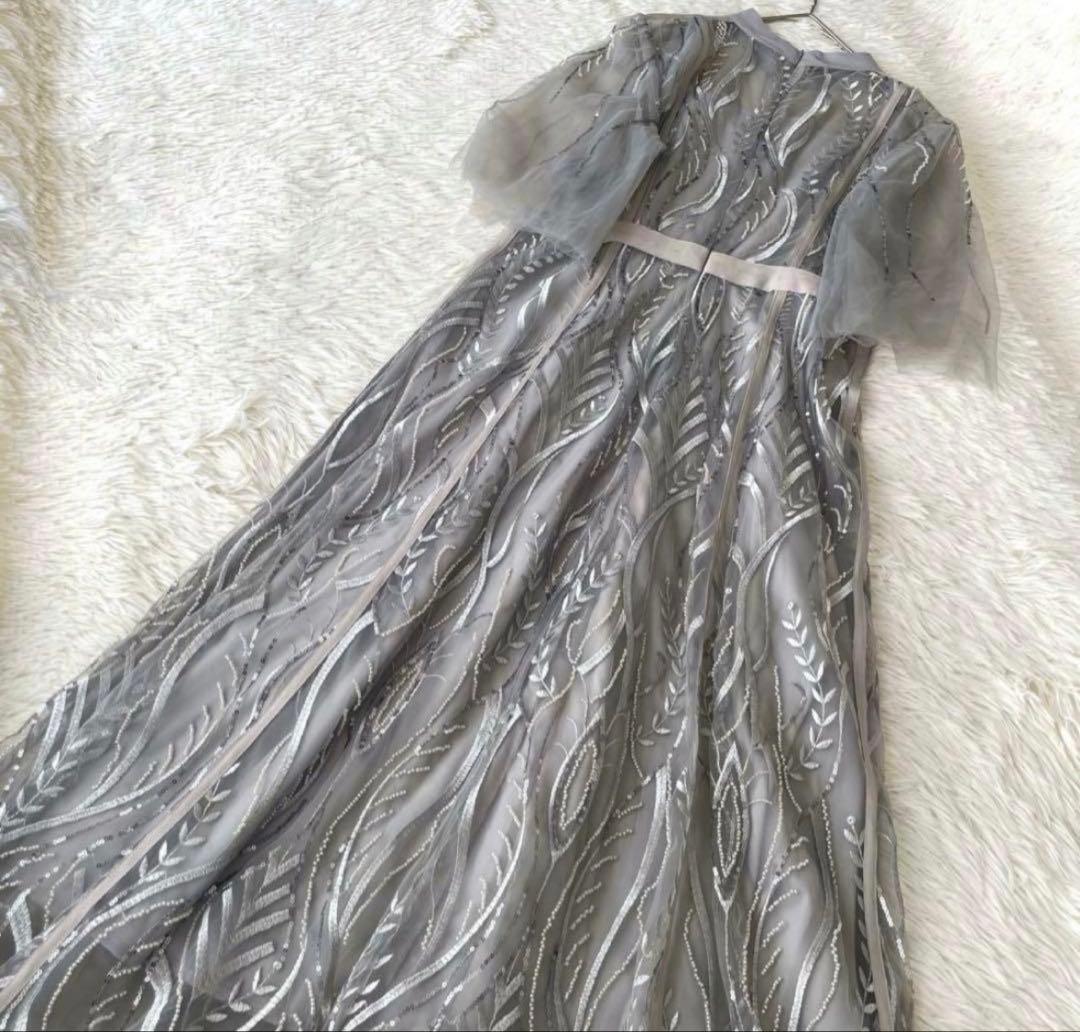 leja オケージョン　シースルーパーティードレス グレー　ドレス