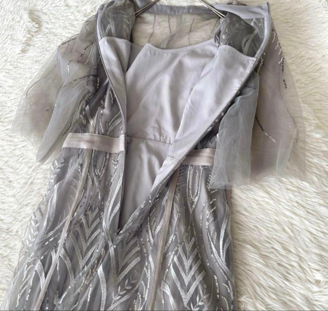 leja オケージョン　シースルーパーティードレス グレー　ドレス