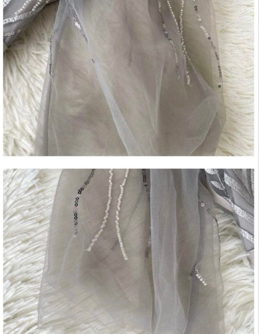 leja オケージョン　シースルーパーティードレス グレー　ドレス