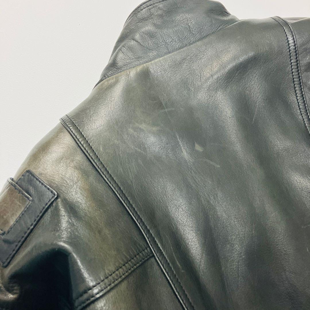 【希少サイズ】　Wind Armor ライダースジャケット　バイカー　牛革　光沢
