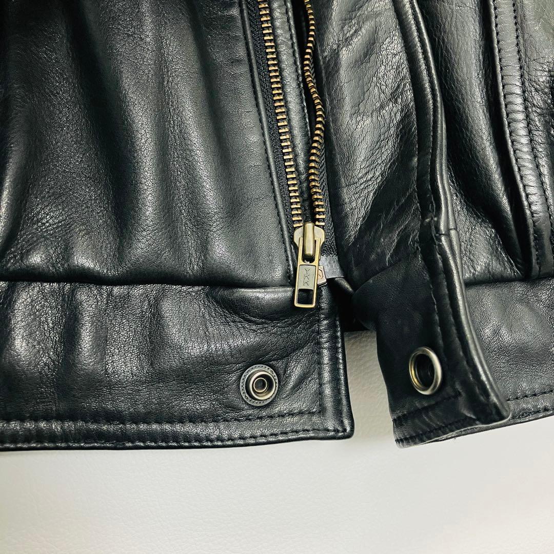 【希少サイズ】　Wind Armor ライダースジャケット　バイカー　牛革　光沢