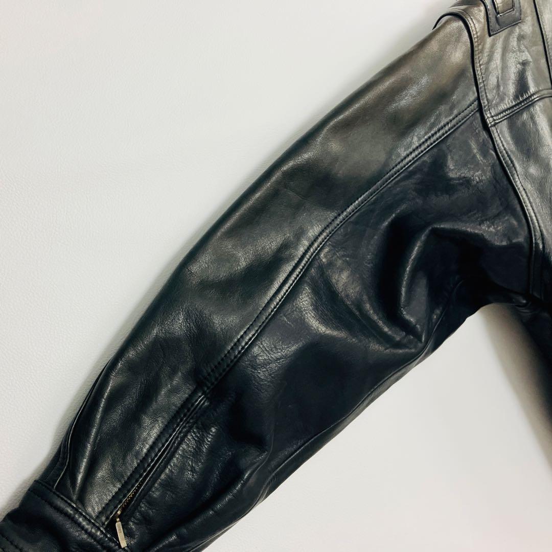 【希少サイズ】　Wind Armor ライダースジャケット　バイカー　牛革　光沢